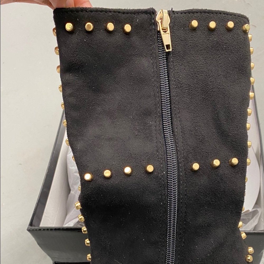 Studded Gold Booties NIB 7.5 - Picture 6 of 8